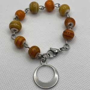 Glass and Stainless steel Bracelet